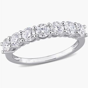 DELMAR Sterling Silver Moissanite Anniversary Band Ring